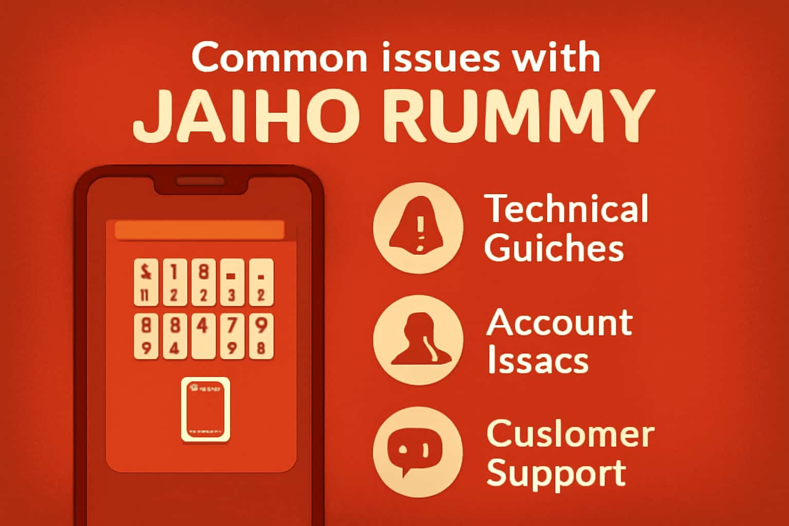 An informative visual representation about common issues with Jaiho Rummy.