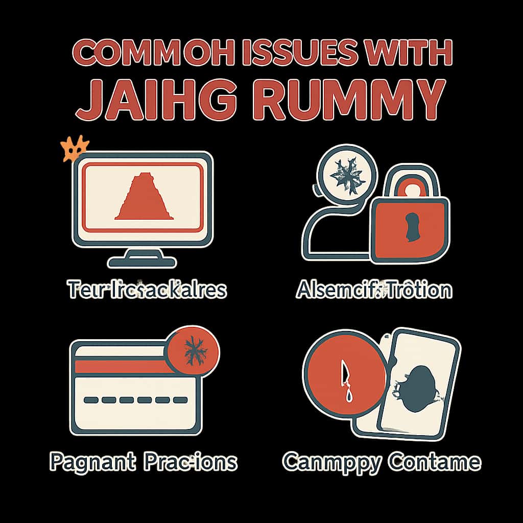 An educational illustration about common issues in Jaiho Rummy.