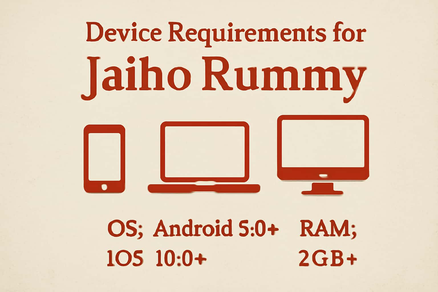 Information visualizing device requirements for Jaiho Rummy.