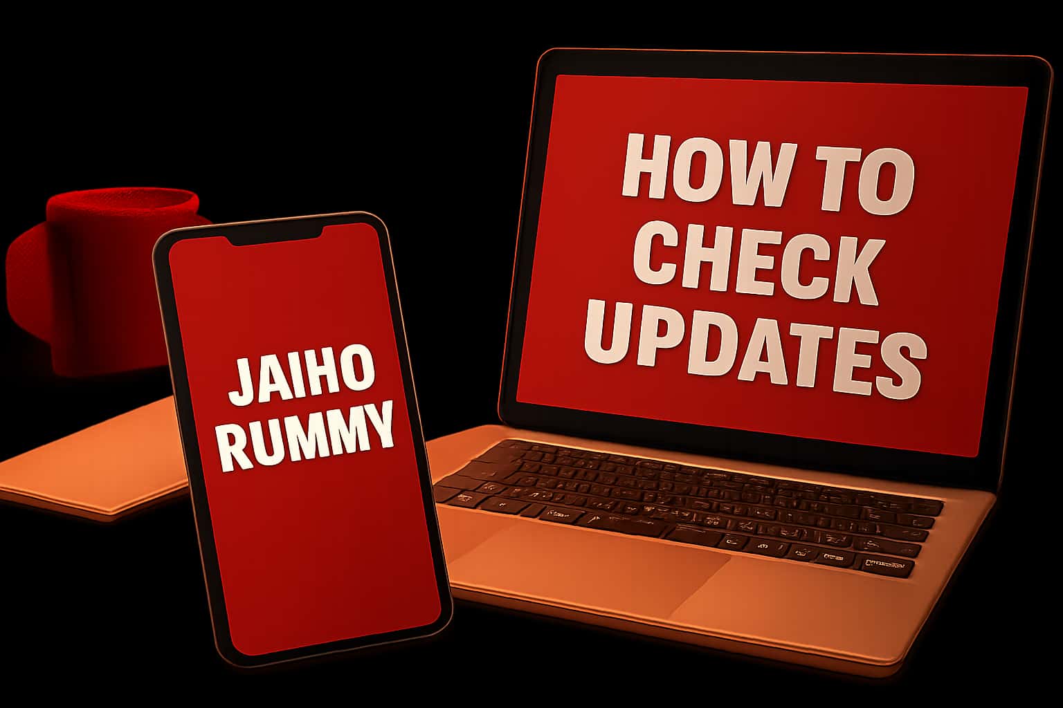 Informational scene about checking Jaiho Rummy updates.