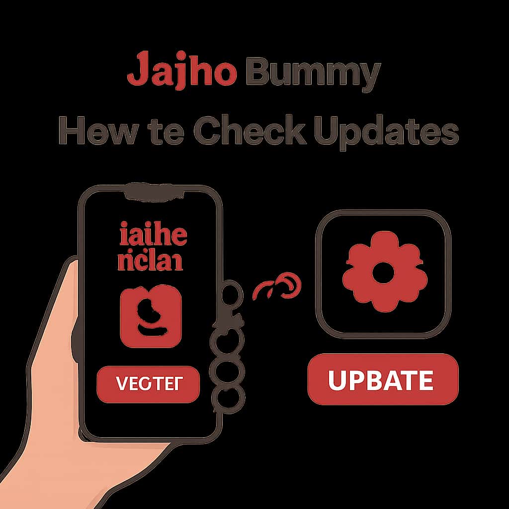 Illustration explaining how to check Jaiho Rummy updates.