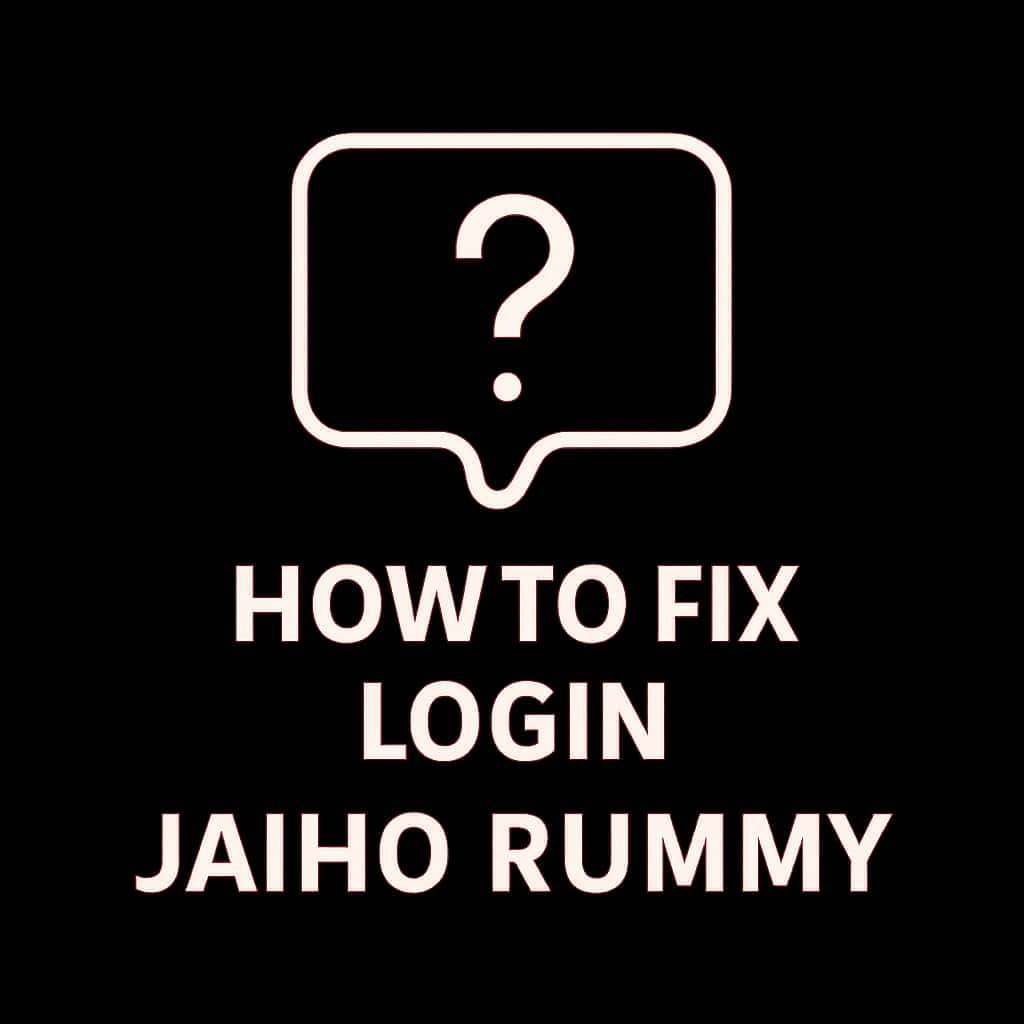 Icon representing guide for fixing login issues in Jaiho Rummy.