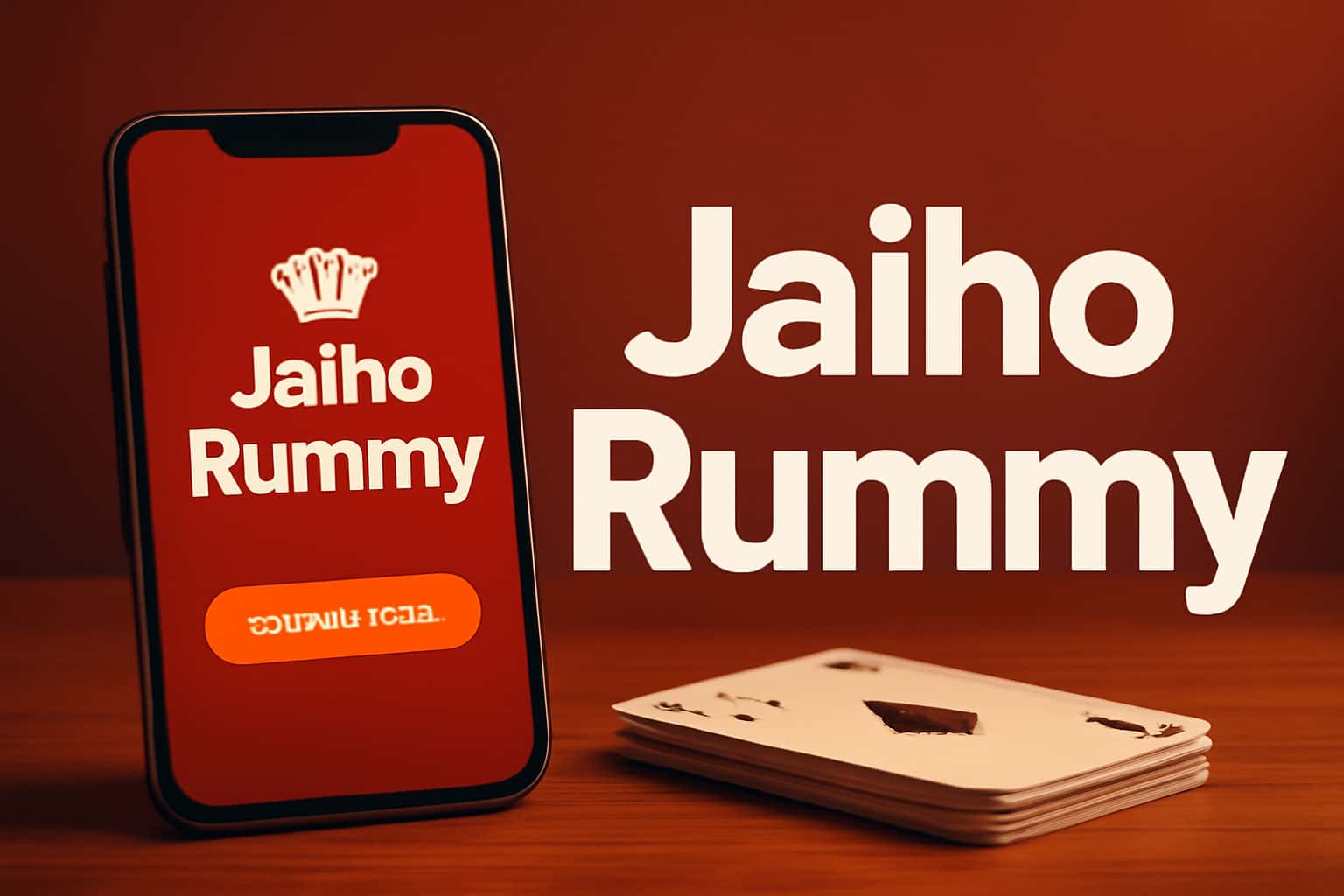Informational scene about downloading Jaiho Rummy app.