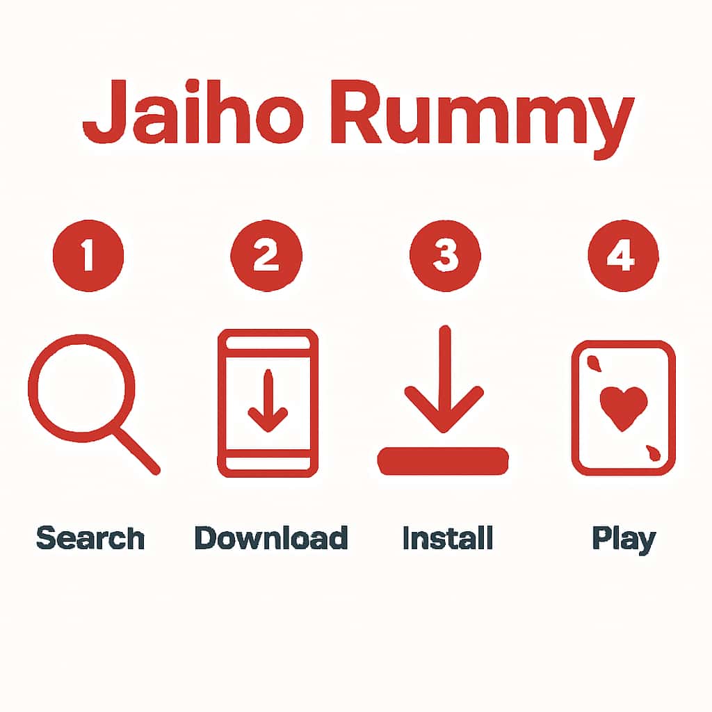 Diagram of downloading Jaiho Rummy.