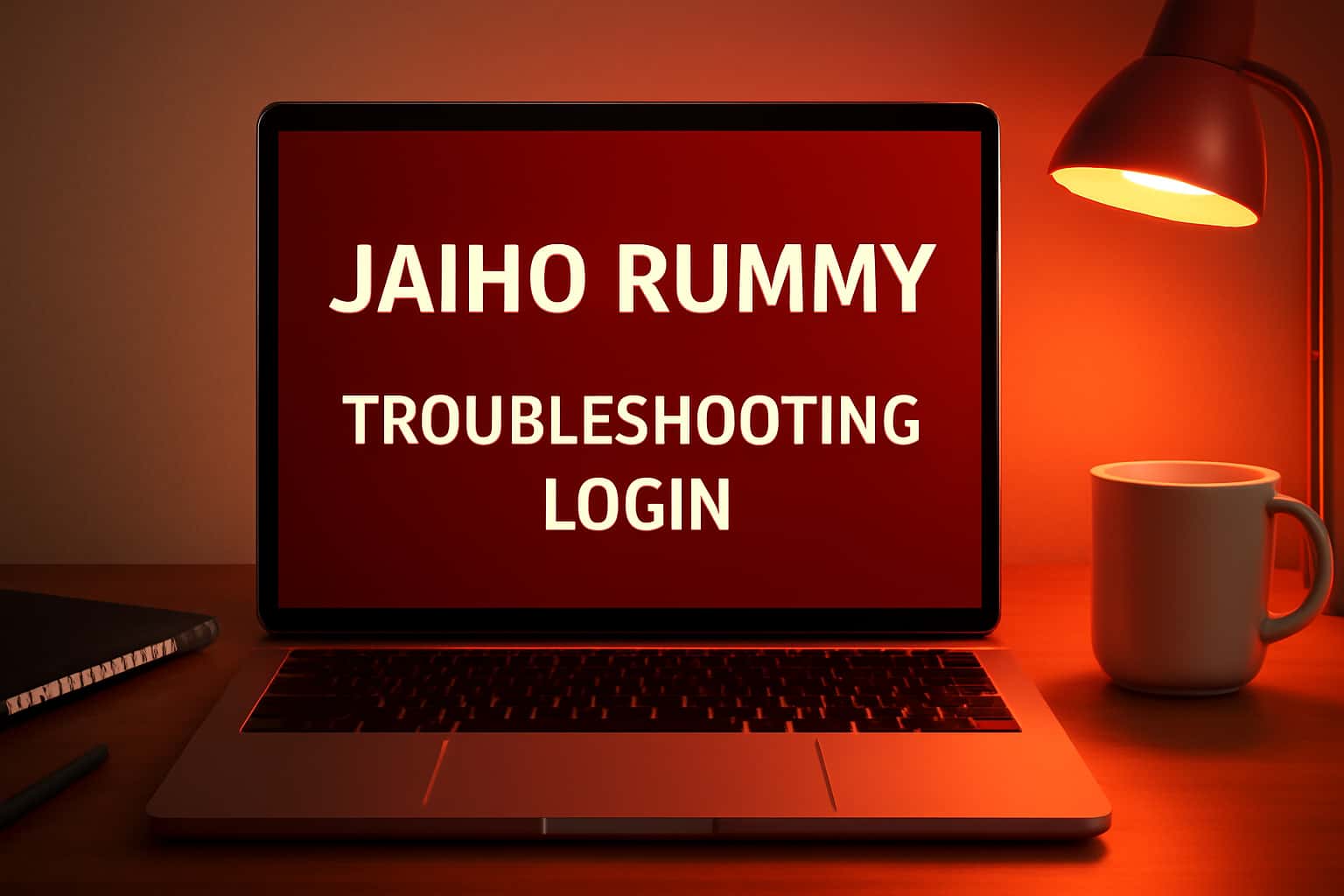 An informative graphic visualizing troubleshooting steps for logging into Jaiho Rummy.